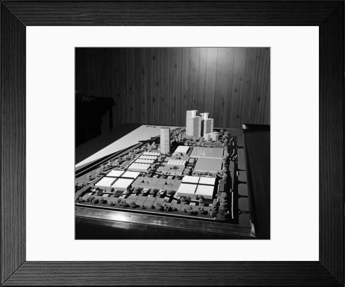 Framed Print : Cannon Street development centre models. 1971
