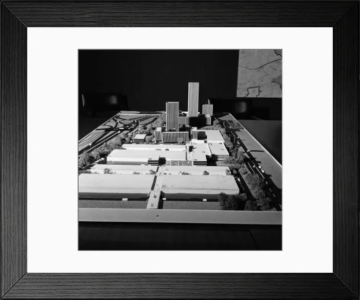 Framed Print : Cannon Street development centre models. 1971 Framed Print : Cannon Street development centre models. 1971
