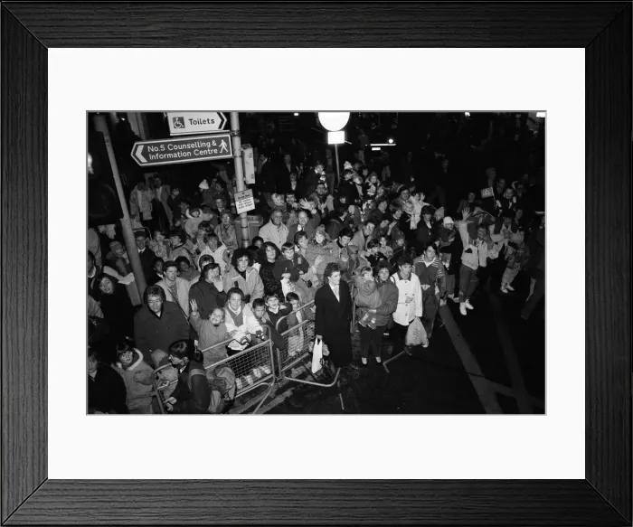 Framed Print : Christmas light switch on at Broad Street Mall, Reading. 21st November 1991