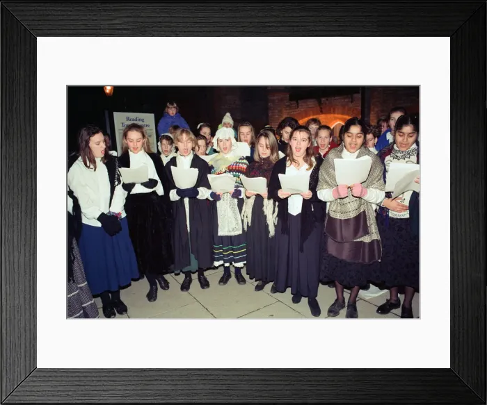 Framed Print : The Christmas lights at Broad Street Mall, Reading, are switched on. 22nd November 1990 Framed Print : The Christmas lights at Broad Street Mall, Reading, are switched on. 22nd November 1990