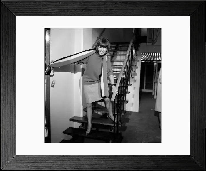 Framed Print : Mary Quant, fashion designer and expert, pictured in her Knightsbridge Shop Framed Print : Mary Quant, fashion designer and expert, pictured in her Knightsbridge Shop