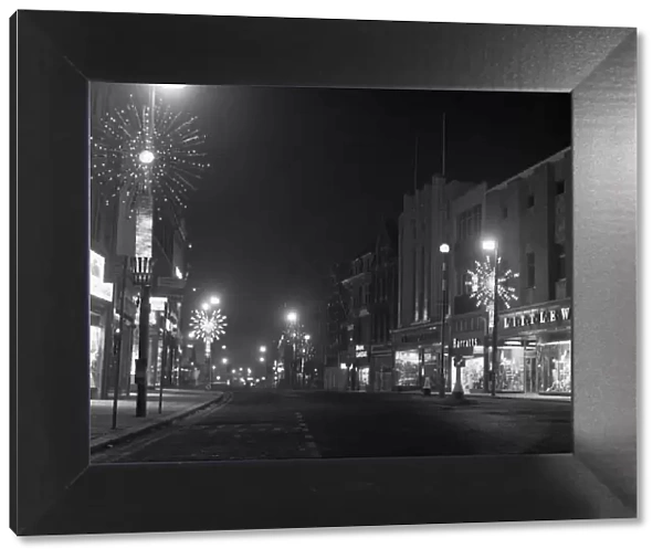 Christmas lights in Broad Street, Reading 13th December 1971