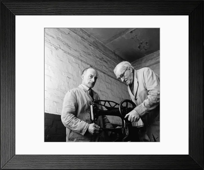 Framed Print : One of Middlesbroughs last remaining cobbler shops is closing down. 1971 Framed Print : One of Middlesbroughs last remaining cobbler shops is closing down. 1971