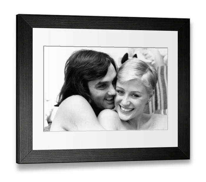 Framed Print : George Best and his girlfriend Angela Macdonald - James pictured at the London home Framed Print : George Best and his girlfriend Angela Macdonald - James pictured at the London home