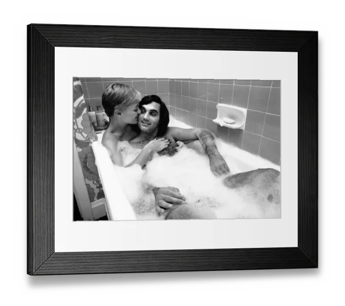 Framed Print : George Best and his girlfriend Angela Macdonald - James pictured at the London home