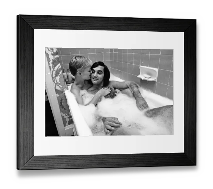 Framed Print : George Best and his girlfriend Angela Macdonald - James pictured at the London home Framed Print : George Best and his girlfriend Angela Macdonald - James pictured at the London home