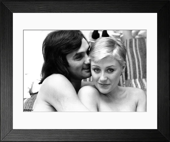 Framed Print : George Best and his girlfriend Angela Macdonald - James pictured at the London home