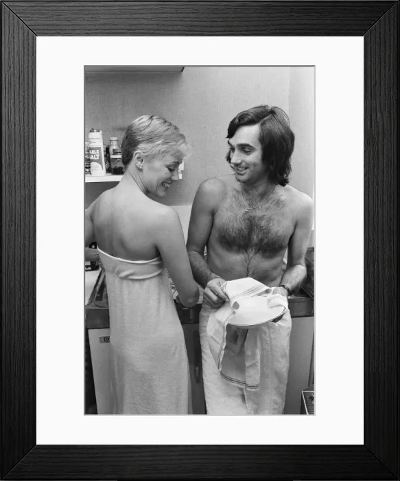 Framed Print : George Best and his girlfriend Angela Macdonald - James pictured at the London home Framed Print : George Best and his girlfriend Angela Macdonald - James pictured at the London home