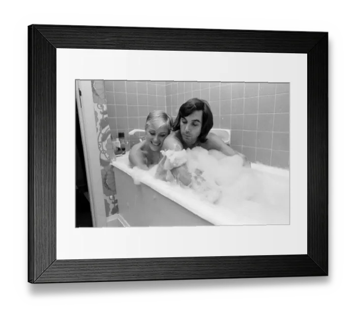 Framed Print : George Best and his girlfriend Angela Macdonald - James pictured at the London home Framed Print : George Best and his girlfriend Angela Macdonald - James pictured at the London home