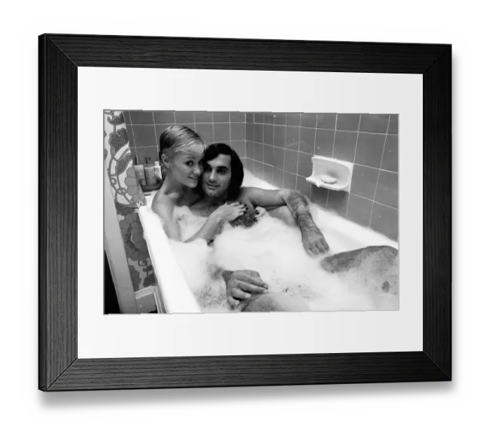Framed Print : George Best and his girlfriend Angela Macdonald - James pictured at the London home