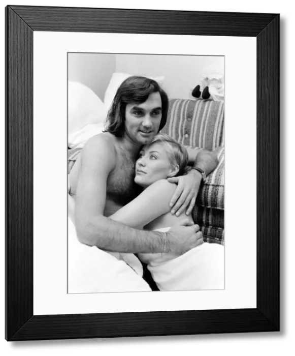 Framed Print : George Best and his girlfriend Angela Macdonald - James pictured at the London home Framed Print : George Best and his girlfriend Angela Macdonald - James pictured at the London home
