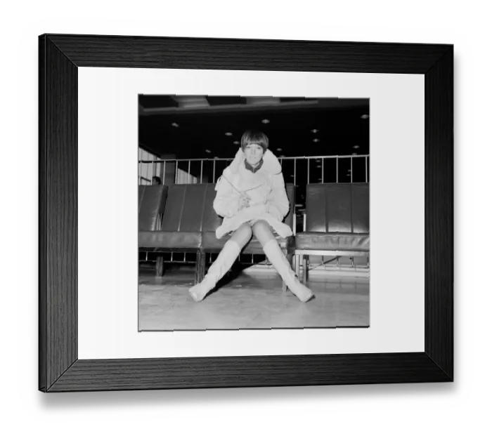 Framed Print : Mary Quant, at London Airport, on her way to Paris to go to a fancy dress ball