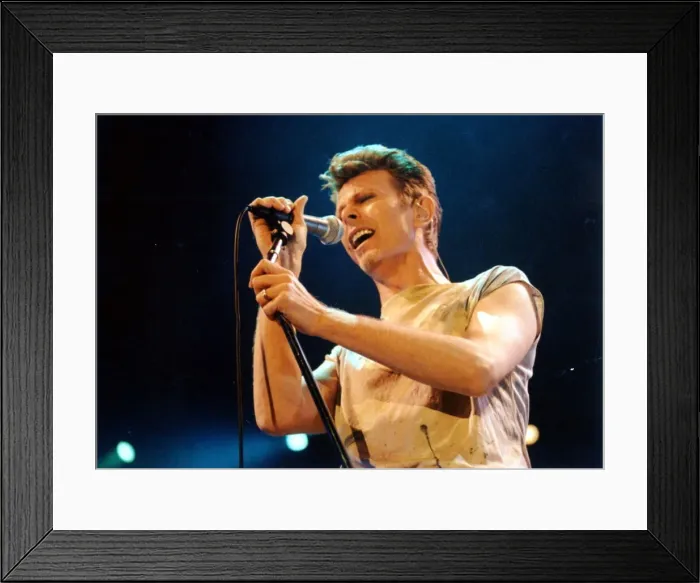 Framed Print : David Bowie, singer playing Cardiff - Copyright - Western Mail and Echo Ltd Framed Print : David Bowie, singer playing Cardiff - Copyright - Western Mail and Echo Ltd