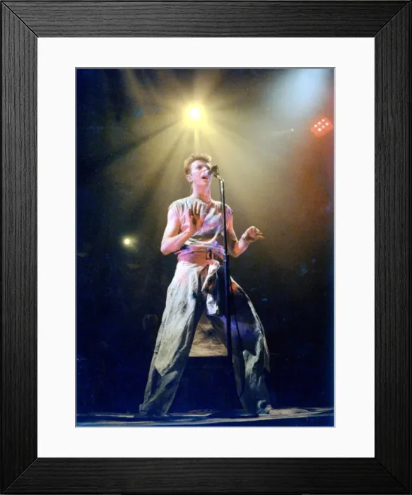 Framed Print : David Bowie, singer playing Cardiff - Copyright - Western Mail and Echo Ltd Framed Print : David Bowie, singer playing Cardiff - Copyright - Western Mail and Echo Ltd