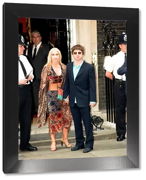 Noel Gallagher and his girlfriend Meg Matthews at 10 Downing Street for a party held by