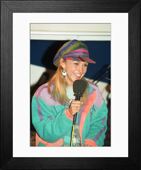 Framed Print : Michaela Strachan switches on the Christmas lights at Broad Street Mall, Reading