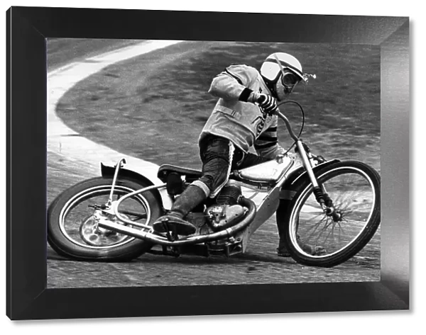 Speedway Star John Harrhy practices. 9th March 1974
