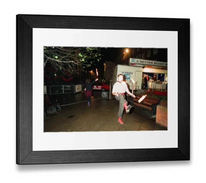 Framed Print : Christmas light switch on at Broad Street Mall, Reading. 25th November 1993