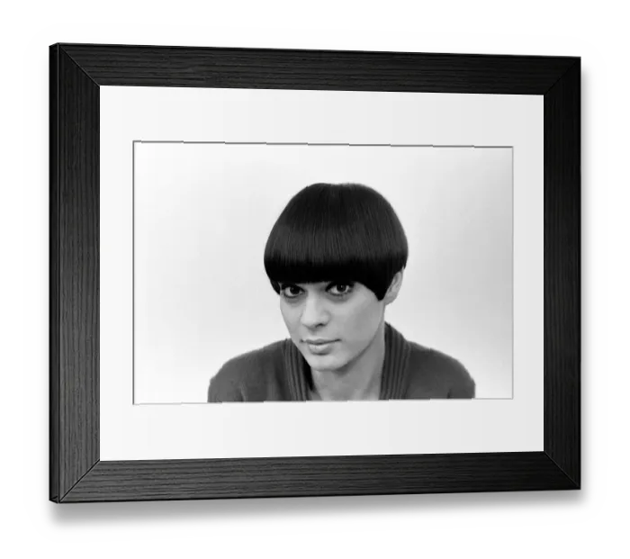 Framed Print : Model Sandra Mundy, with her boyish Mary Quant hair style