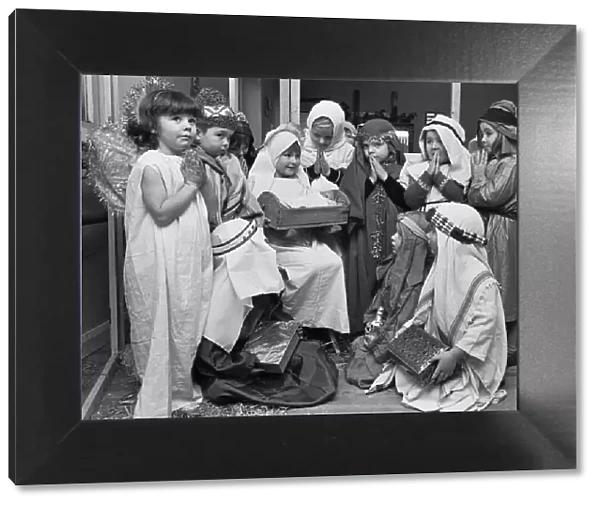 The cast of The White House Nursery School nativity play. 18th December 1968