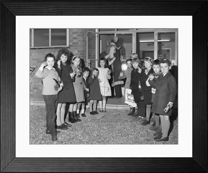Framed Print : Father Christmas seen here arriving in Woodley 18th November 1966 Framed Print : Father Christmas seen here arriving in Woodley 18th November 1966