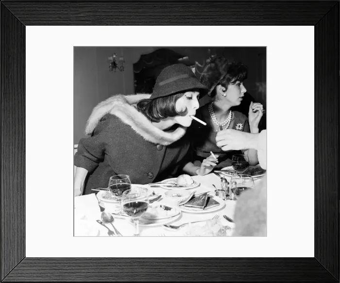Framed Print : Dior models, pictured at reception, Westbury Hotel, London, 11th November 1958 Framed Print : Dior models, pictured at reception, Westbury Hotel, London, 11th November 1958