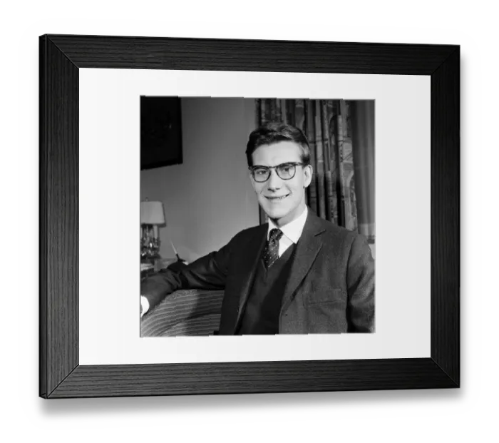 Framed Print : Yves Saint Laurent, Designer, Dior Fashion House, pictured at reception, Westbury Hotel