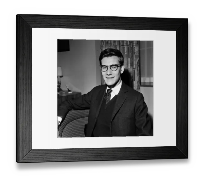 Framed Print : Yves Saint Laurent, Designer, Dior Fashion House, pictured at reception, Westbury Hotel