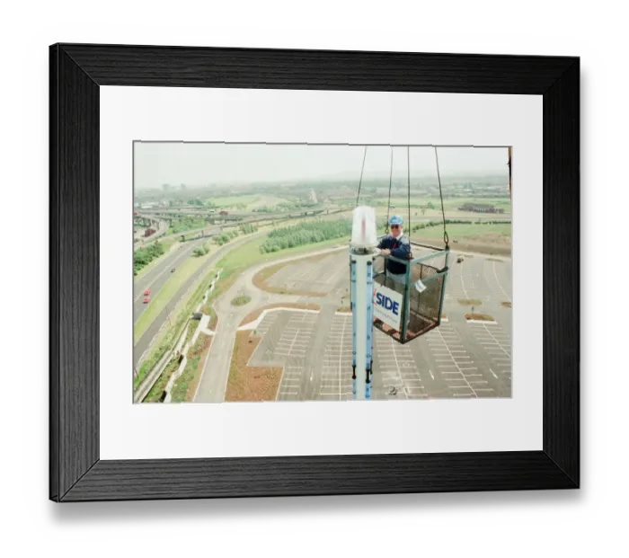 Framed Print : Views from the Leisure Park Tower, completed today, when TDC chairman Ron Norman fixed