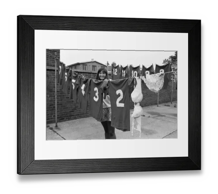 Framed Print : Washing day for Orient Girls football team. 27th September 1970