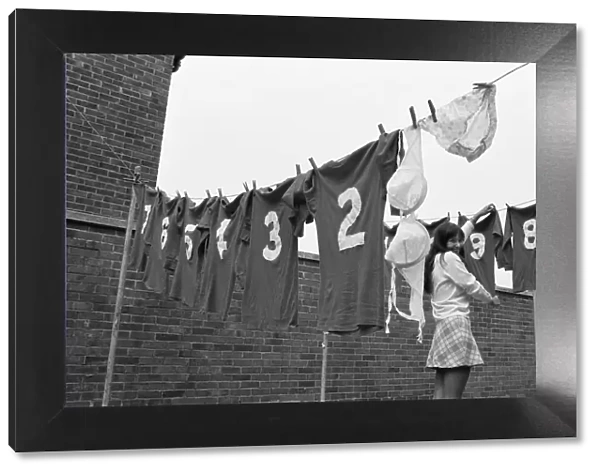 Washing day for Orient Girls football team. 27th September 1970