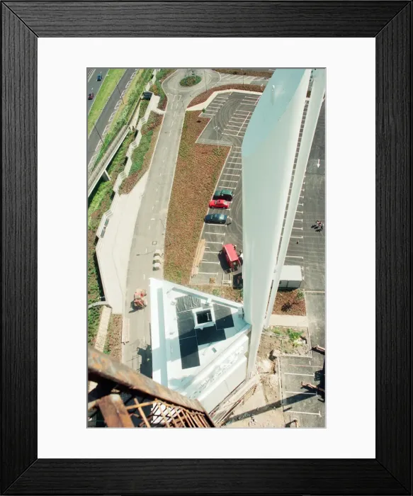 Framed Print : Views from the Leisure Park Tower, completed today, when TDC chairman Ron Norman fixed Framed Print : Views from the Leisure Park Tower, completed today, when TDC chairman Ron Norman fixed