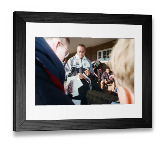 Framed Print : The All Blacks training at Rugby School. Pictured, Jonah Lomu. 2nd December 1997 Framed Print : The All Blacks training at Rugby School. Pictured, Jonah Lomu. 2nd December 1997
