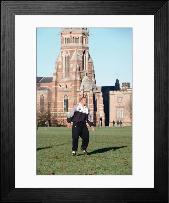 Framed Print : The All Blacks training at Rugby School. Pictured, Jonah Lomu. 2nd December 1997 Framed Print : The All Blacks training at Rugby School. Pictured, Jonah Lomu. 2nd December 1997