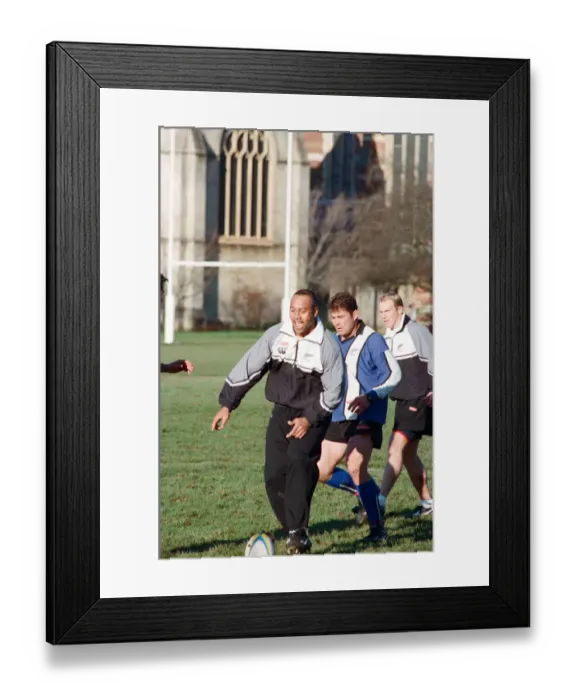 Framed Print : The All Blacks training at Rugby School. Pictured, Jonah Lomu. 2nd December 1997