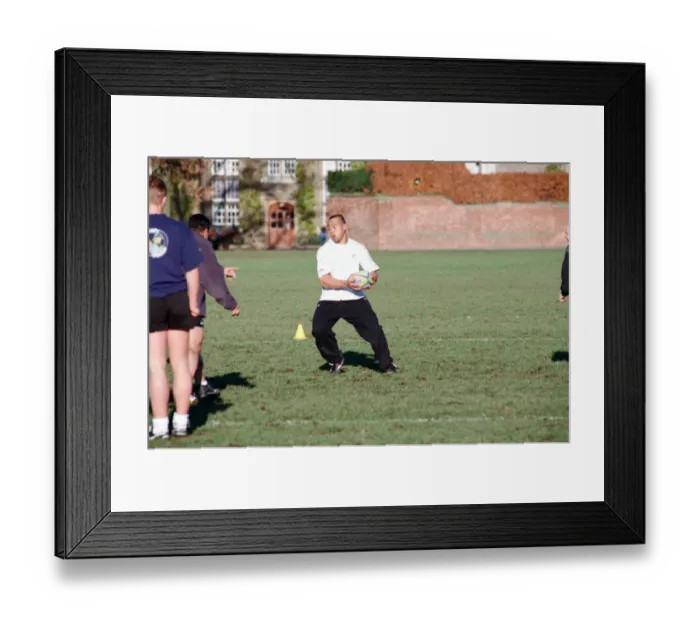 Framed Print : The All Blacks training at Rugby School. Pictured, Jonah Lomu. 2nd December 1997