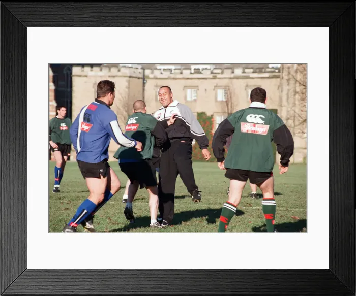 Framed Print : The All Blacks training at Rugby School. Pictured, Jonah Lomu. 2nd December 1997 Framed Print : The All Blacks training at Rugby School. Pictured, Jonah Lomu. 2nd December 1997