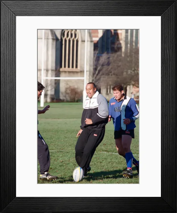 Framed Print : The All Blacks training at Rugby School. Pictured, Jonah Lomu. 2nd December 1997 Framed Print : The All Blacks training at Rugby School. Pictured, Jonah Lomu. 2nd December 1997