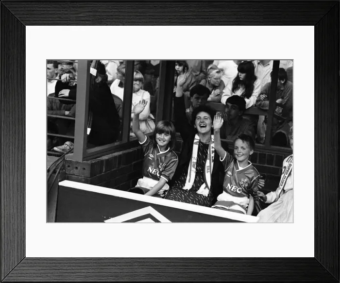 Framed Print : Jamie Baker and his twin sister Brenda, who were mascots for the Everton v Manchester Framed Print : Jamie Baker and his twin sister Brenda, who were mascots for the Everton v Manchester