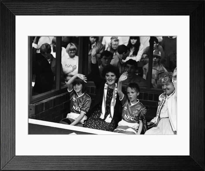 Framed Print : Jamie Baker and his twin sister Brenda, who were mascots for the Everton v Manchester Framed Print : Jamie Baker and his twin sister Brenda, who were mascots for the Everton v Manchester