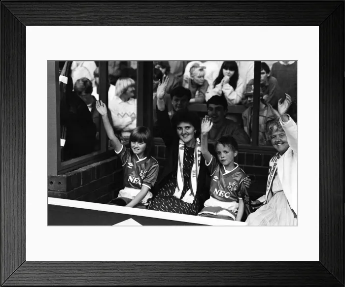 Framed Print : Jamie Baker and his twin sister Brenda, who were mascots for the Everton v Manchester Framed Print : Jamie Baker and his twin sister Brenda, who were mascots for the Everton v Manchester