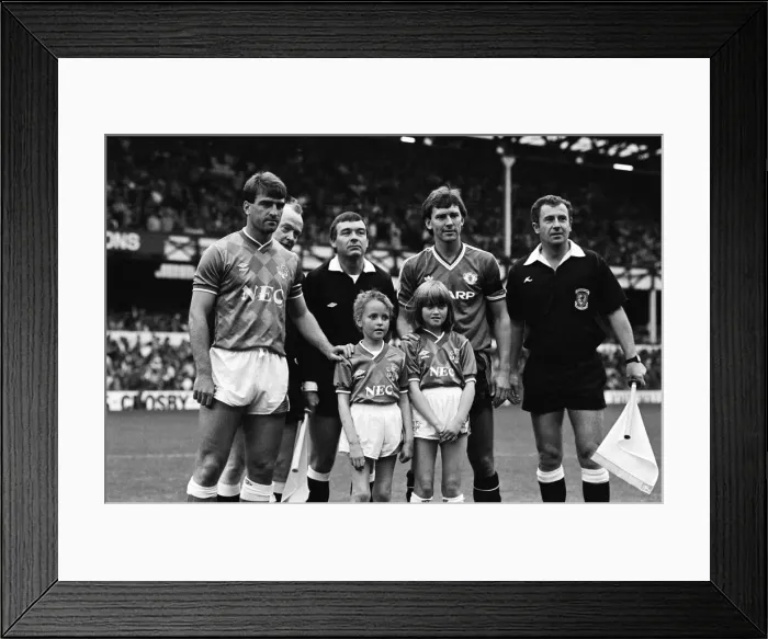 Framed Print : Jamie Baker and his twin sister Brenda, who were mascots for the Everton v Manchester Framed Print : Jamie Baker and his twin sister Brenda, who were mascots for the Everton v Manchester