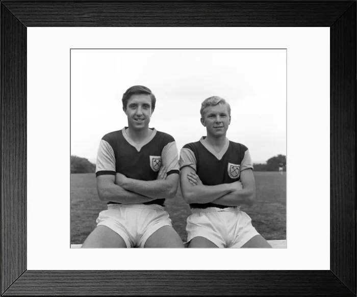: West Ham training and portraits. John Bond and Bobby Moore 11th August 1958 : West Ham training and portraits. John Bond and Bobby Moore 11th August 1958