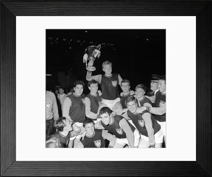Framed Print : Bobby Moore being carried by West Ham teammates after winning European Cup Winners Cup Framed Print : Bobby Moore being carried by West Ham teammates after winning European Cup Winners Cup