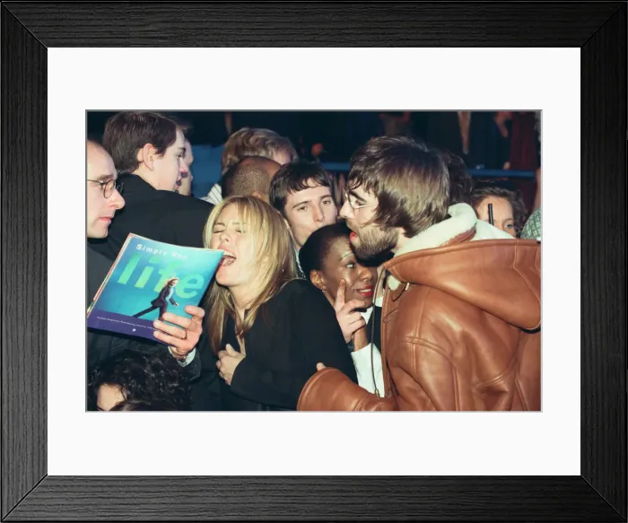 Framed Print : Liam Gallagher, singer with pop rock group Oasis, at The Brit Awards Framed Print : Liam Gallagher, singer with pop rock group Oasis, at The Brit Awards