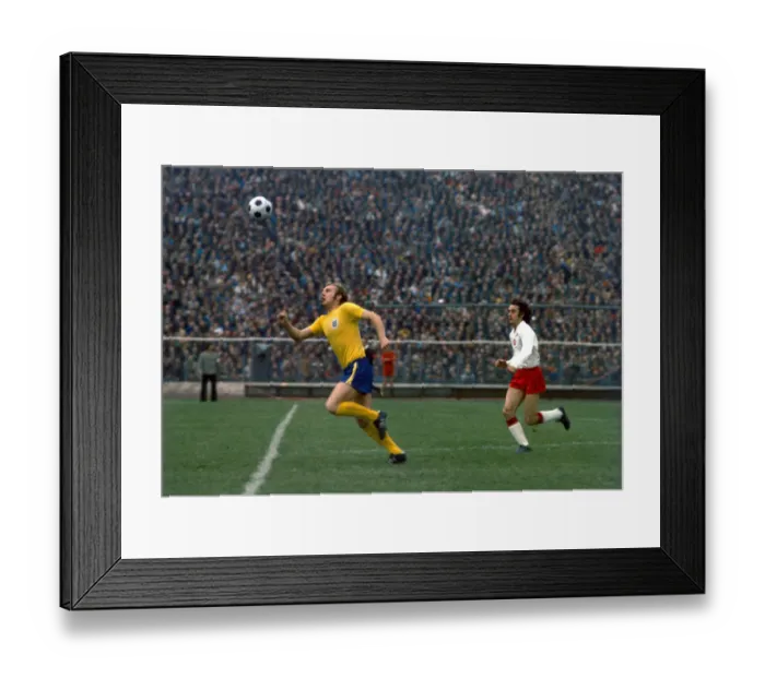Framed Print : International Football World cup Qualifier Poland v England 0 in Chorzow June 1973