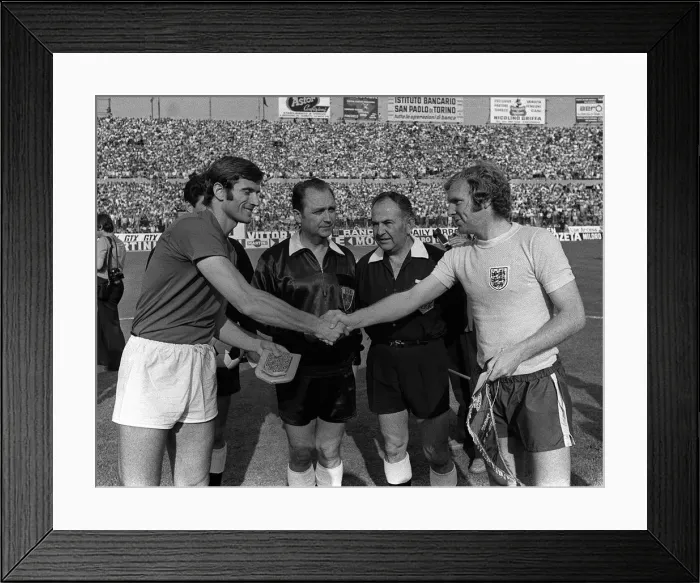 Framed Print : Bobby Moore on his One Hundred and seventh cap appearance for England in the England v Framed Print : Bobby Moore on his One Hundred and seventh cap appearance for England in the England v