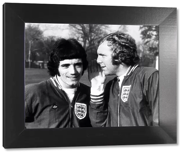 Kevin Keegan Football Player of England - Nov 1972 with captain Bobby Moore