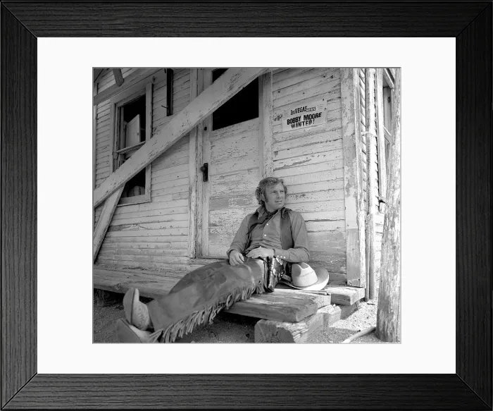 Framed Print : Bobby Moore dressed as cowboy in America taken when West Ham were on their Tour of