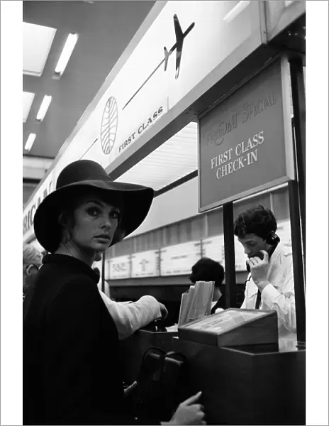 Raquel Welch, pictured at London Heathrow Airport, 3rd June 1967